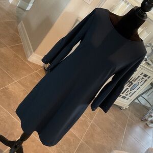 Ivvanka Trump back zip bell sleeve dress, very dark blue with black studs, 8
